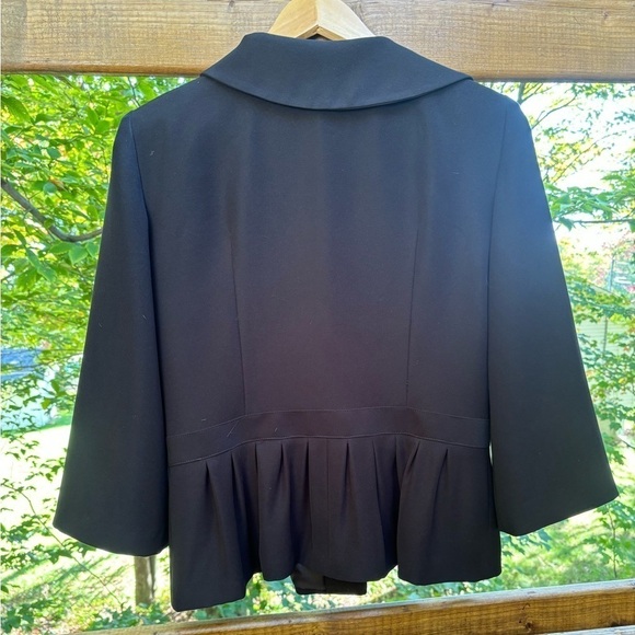 Joseph Ribkoff Women Black Button Front Peplum Bow With Peter Pan Collar… - Picture 3 of 6